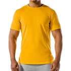 Neck High Quality Fitted Active Wear Split Side Crew Neck Custom Sport Fitness Gym T-shirt Men