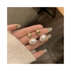 14k Gold Earrings 14k Gold Hook Baroque Pearl Earrings Korean Gold Plated Earrings Women Baroque Pearl Drop Earrings