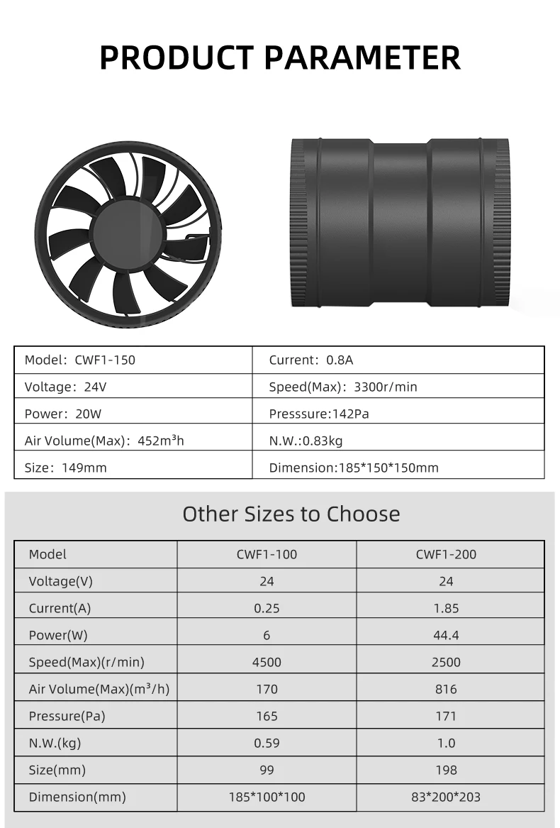 Ventilation Duct Inline Fan, 230V, Plastic - detail 6