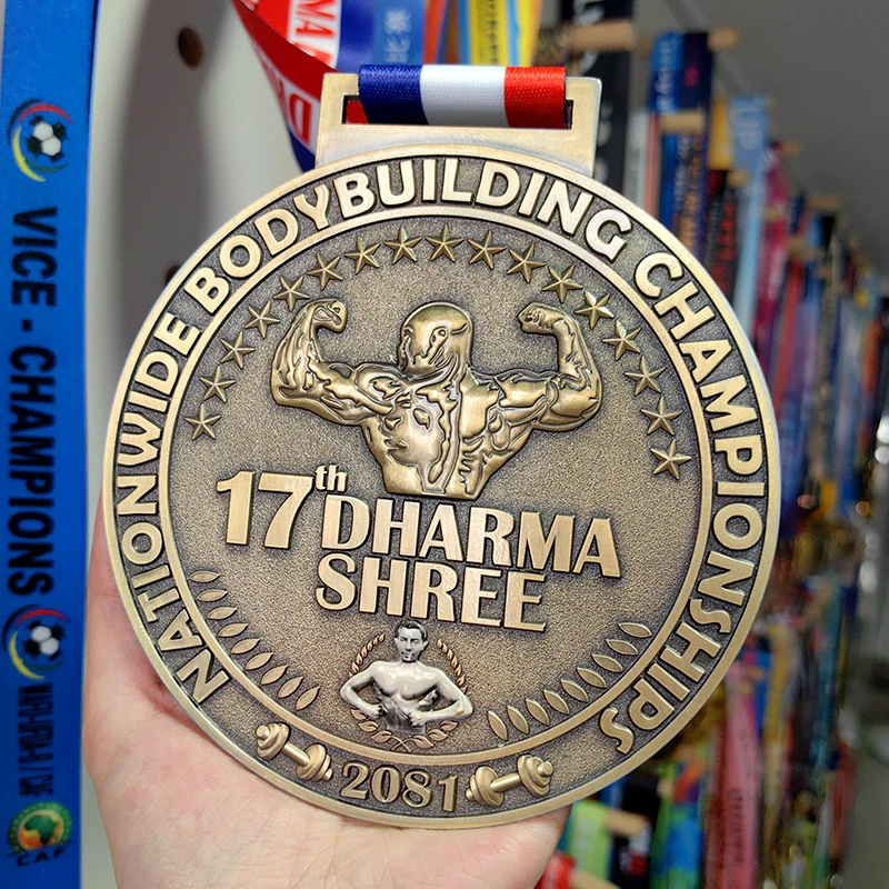 Personalized Custom Logo 3D Award Medals Bodybuilding Powerlifting Wrestling Metal Sport Medal factory