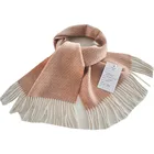 Wool Woven Wool Wool Jacquard Scarf BLUE PHOENIX Scarves Infinity Pure Wool Woven Jacquard Herringbone Hijab