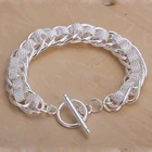 Silver Bracelet Wholesale Jewelry Silver Plated Minimalist Lock Charm Bracelet