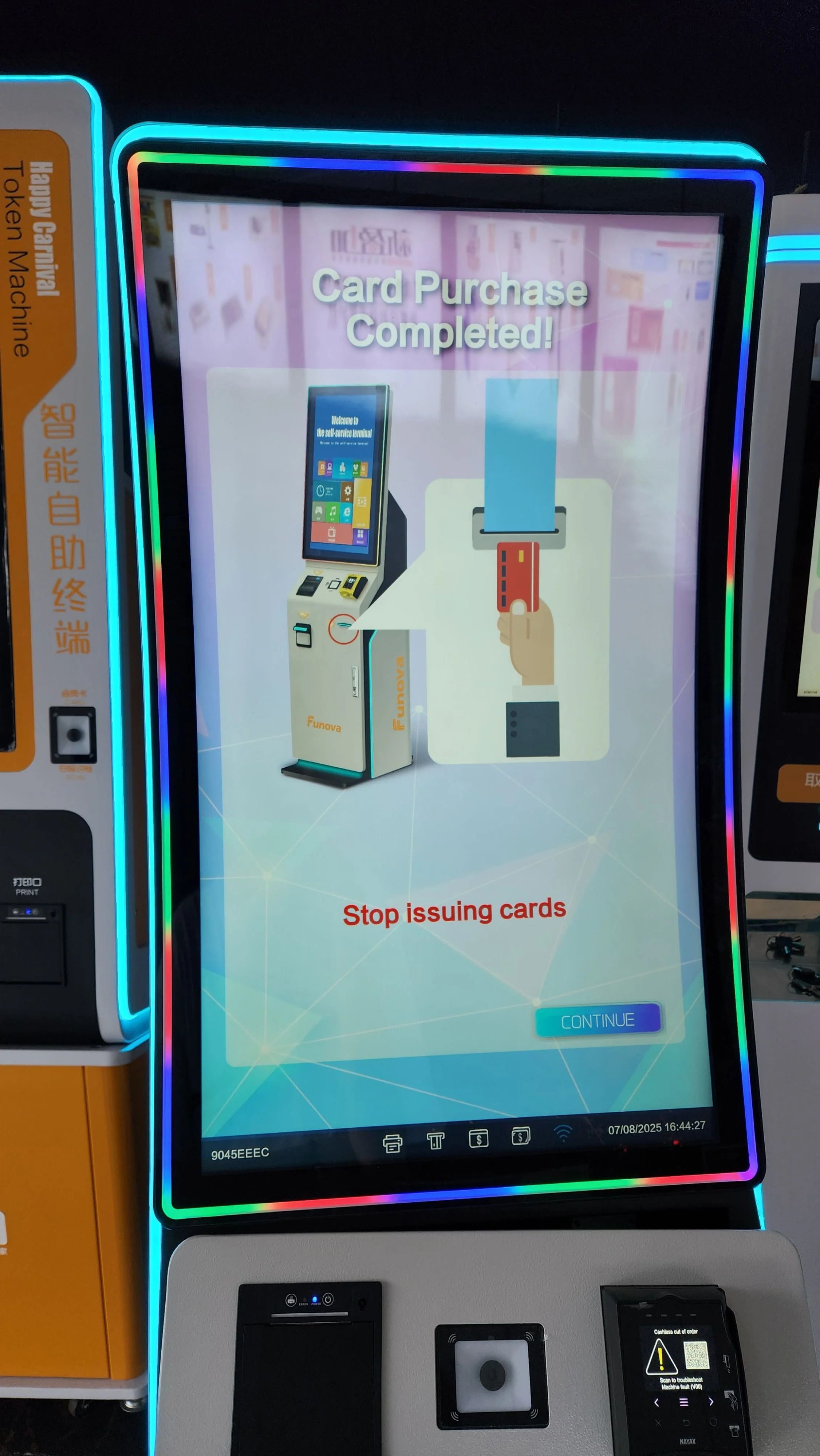 Desktop/Wall-Mounted E-Disclaimer Self Service Curved Screen Metal QR Code/RFID Reader Ticket Vending Terminal for Trampoline details