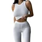 Summer New Sexy Sleeveless Vest Hole Slim Sports Casual Trousers 2 Sets Of Solid Color Casual Suit