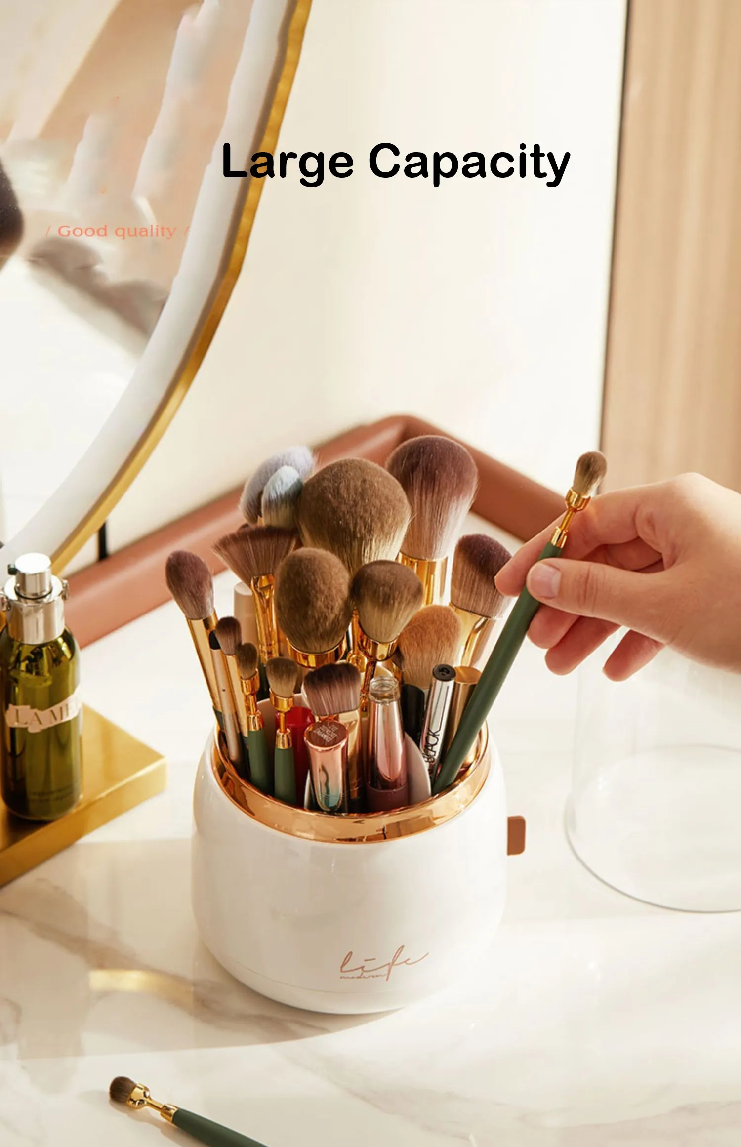 Rotating Makeup Organizer Makeup Brush Holder Cosmetic Storage Box