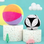 Ball Kids Cute Black White Organic Cotton Custom Soft Baby Toy Stuffed Plush Ball For Kids Toys Birthday Gift