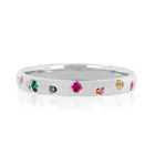 Eternity 925 Sterling Silver Classic Dainty Women Jewelry 18k Gold Plated Rainbow Eternity Ring Band