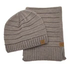 Wool Scarf Winter Wool Hat Customized Private Label Solid Color Wool Blend Knit Winter Beanie Hats And Scarf Set