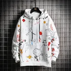 Men Anime Hoodies Hip Hop Harajuku Sweatshirt Custom Logo Printed 100% Cotton Hoodies