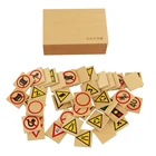 Domino Wood GE096 NX Montessori Kids Wooden Educational Children Toy Traffic Sign Domino