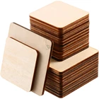 Crafts 2021 Top Seller Wood Squares Arts And Crafts Supplies Unfinished Laser Cut Blank Wood Slices