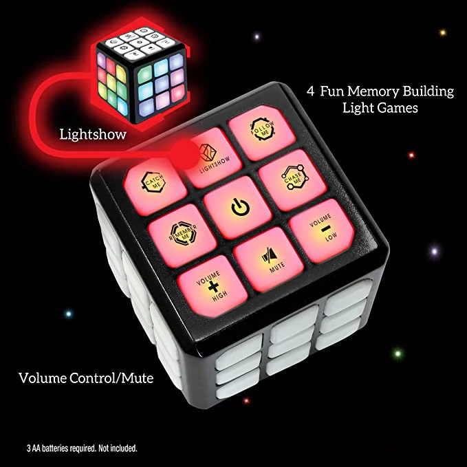 Hot sale 4-in-1 STEM Toy Handheld Puzzle Game Flashing Cube Electronic Memory Brain Game Multiple Modes