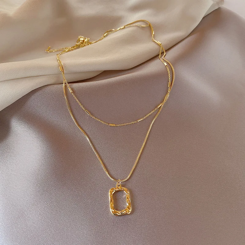 Fashion Gold Layered Collar Long Chain 