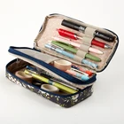 Leather Pencil Case Artificial Leather Square Pencil Case Stationery Bag Custom Printed For Teenagers