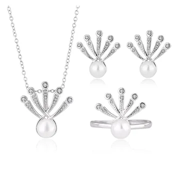 Minimalist ladies 925 sterling silver necklaces pendant ring women's studs earring sets for women jewelry