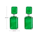 Silver Gemstone Silver 925 Silver Stud Earrings Hot Sale 925 Sterling Silver Emerald Gemstone Stud Earrings