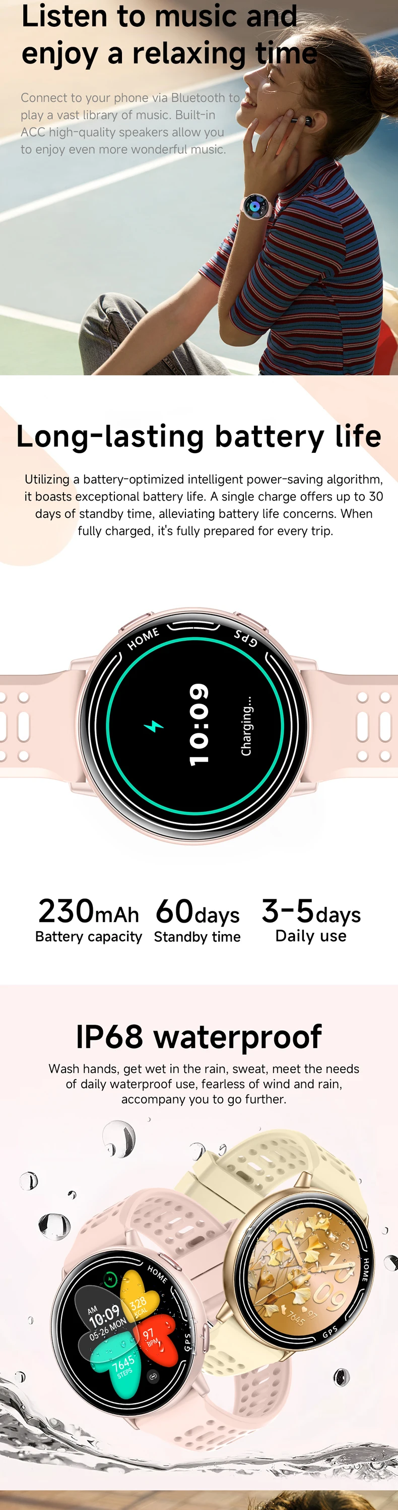 product 2026 smart watch kc100 1atm waterproof 139 inch color screen fitness heart rate answer call dafit smartwatch gps women men-4