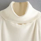 Dress Custom Ivory Color Knitten Maxi Long Sleeve Winter Spring Turtle Neck Ribbed White Sweater Dress