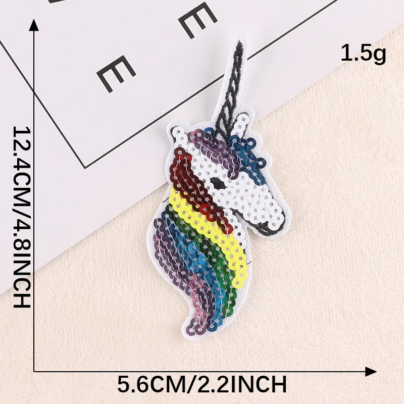 Professional Production Rainbow Unicorn Iron On Patches Sequin Applique Patch