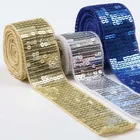 40mm Width 31 Color Decorative Square Sequni Lace In Row Strip Trim For Garment Accessories