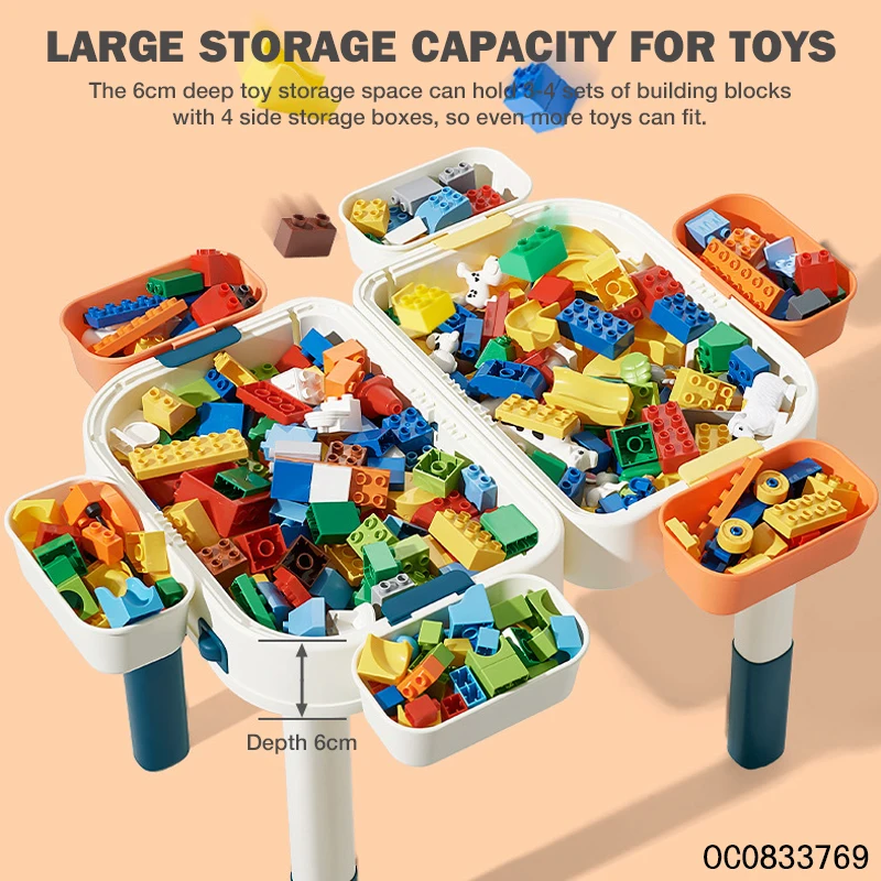 2in1 luggage kids multifunctional building blocks & model building table storage
