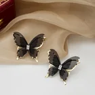 Earrings Earring Unique Design Spun Yarn Butterfly Stud Earrings Silver Needle Double Layer Earring