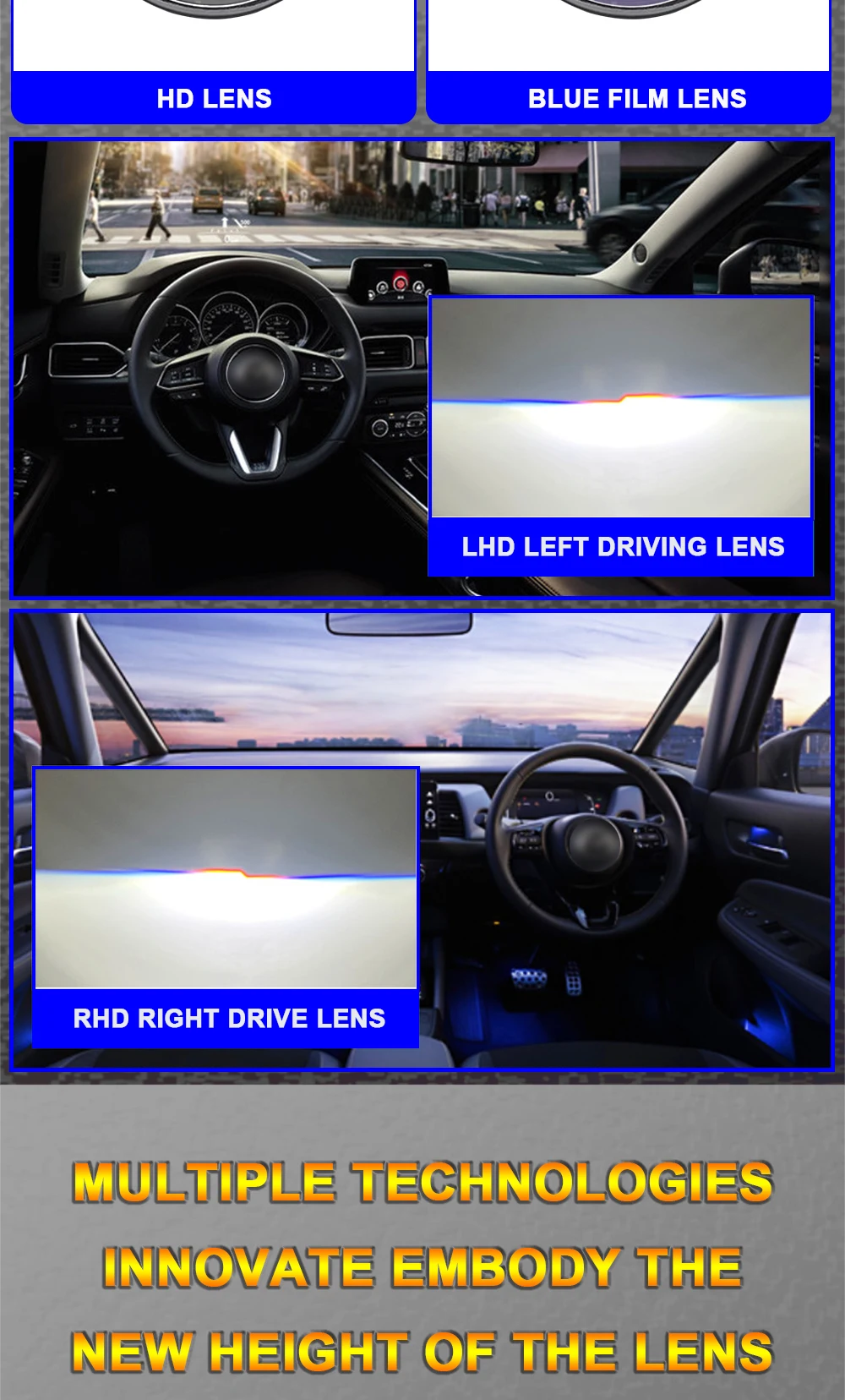 New 80W Universal 3.0 inch Bi LED Dual Laser LED Headlight for Car LED Projector LED Lamp Car accessories for auto headlight