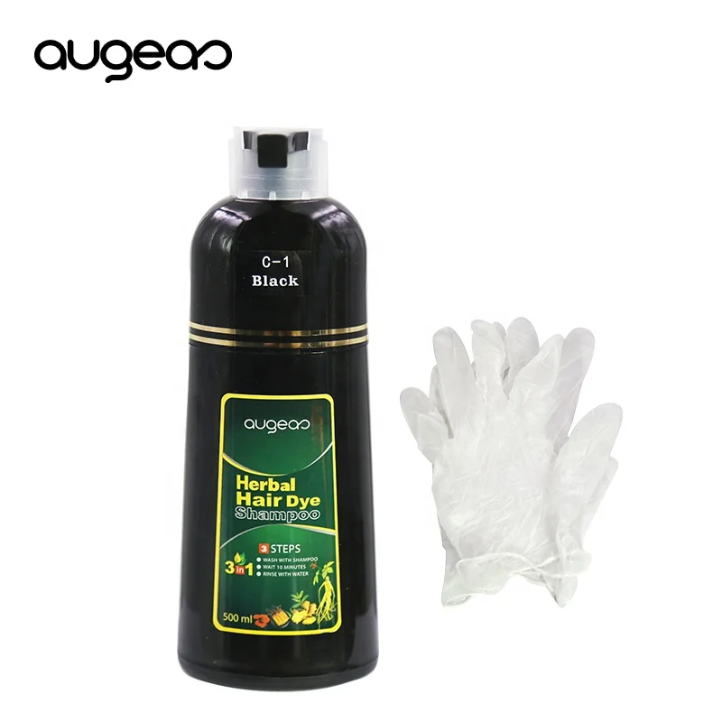 OEM Black Natural 3 in 1 augeas hair products care ginger argan oil Color Semi Permanent Hair Dye Shampoo