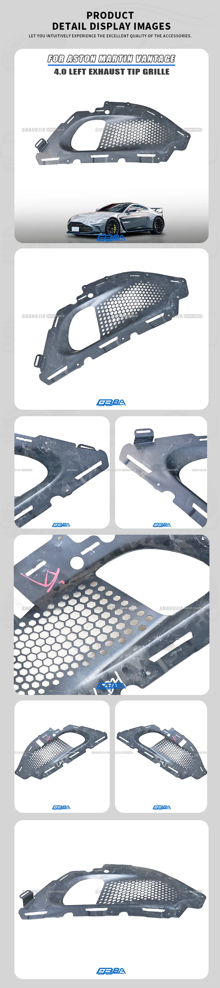 Aluminum Left Exhaust Tail Grille For Aston Martin Vantage 4.0 KY63-01949-AC KY63-01948-AB Lightweight And Strong Aluminum Mesh manufacture