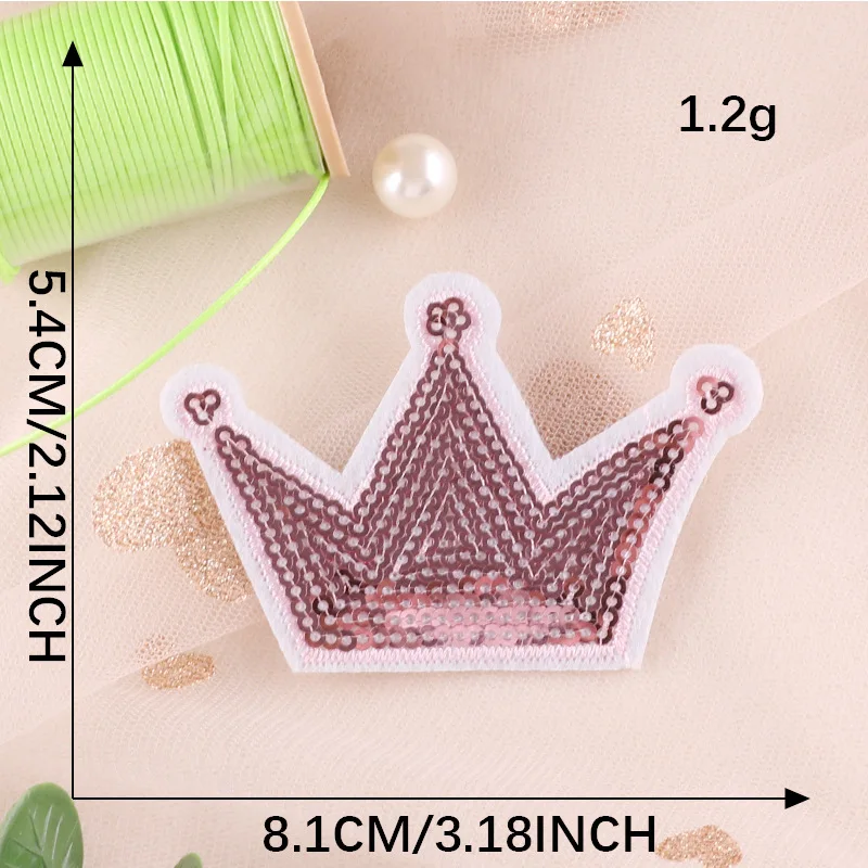 Wholesale Silver Letters Gold LOVE Sequin Patch Pink Crown Clothing Sequin Patches