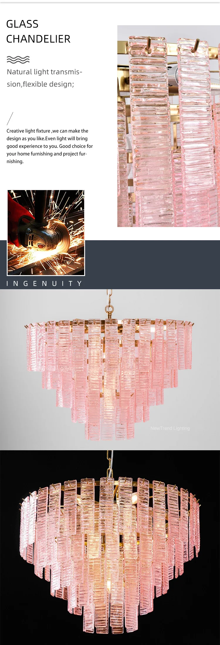 cpl 456 large multi tiered murano glass chandelier luxury long suspension light for staircase foyer-1