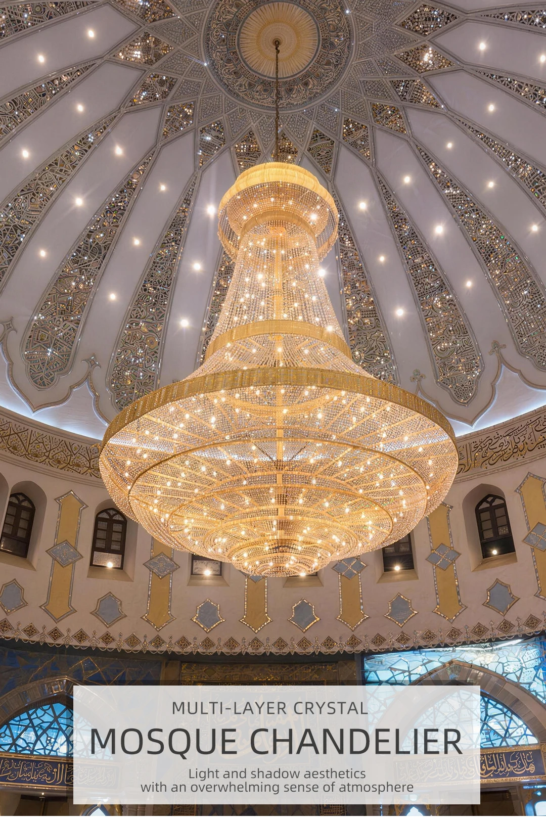 cpl 008 bespoke grand crystal mosque chandelier oversized islamic led lighting for masjid prayer hall-0