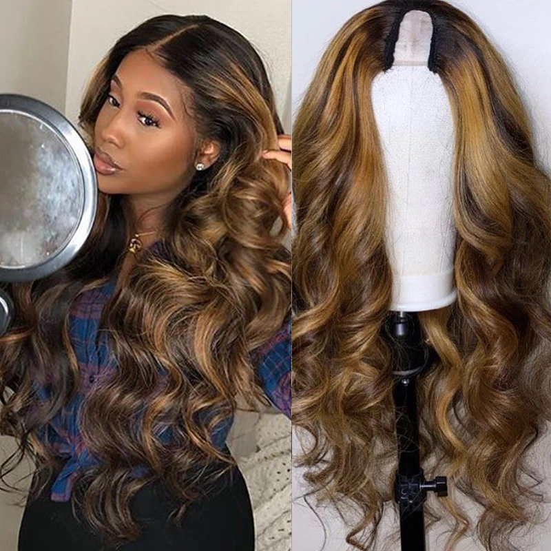 180% 200% 250% Density Virgin Peruvian Vast Silky Straight Kinky Curly Color  Highlight U Part Human Hair Wig For Black Women - Buy U Part Human Hair Wig, Highlight Wig Human,180% 200% 250%