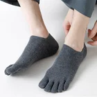 Socks SANSHOU Wholesale Solid Color Breathable Mens Short Sport Socks 5 Fingers Bamboo Yoga Toe Socks