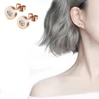 Rose Stud Earrings 2020 Roman Designs Fashion Gold Plated Rose Gold Stainless Steel Stud Earrings