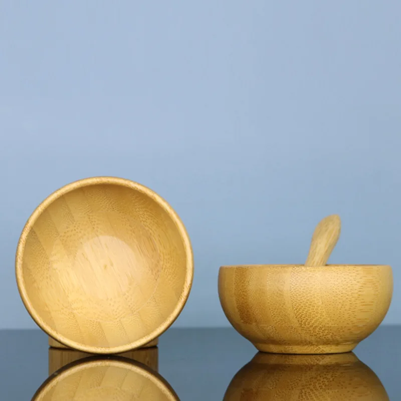 Customized Bamboo Wooden Bowl OEM ODM Cover Mask Bowl Bamboo Cover Mask Bowl Set Natural Eco-Friendly Bamboo Wooden