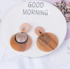 Resin Earring European And American Fashion Trend Geometric Round Resin Big Earring Personality Cat Eye Accessories