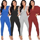 1 Piece DLL-WY6841 Hot Sale Casual Ladies Pleat Rompers Jumpsuits 1 Piece Elegant V Neck Women Jumpsuit 2021