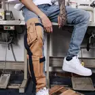 Jeans Mens Men Jeans Jeans Men DiZNEW Streetwear Jeans Mens Distressed Hip Hop Male Denim Washed Cargo Denim Men Jeans