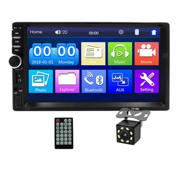 7018B 7 Inch Touch Screen Double DIN Music Player BT Music Call Radio Promotion Car Stereo With Rear Review Camera Radio Audi