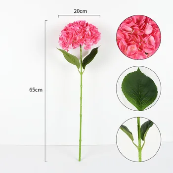 Hot Selling Artificial Blue pink Hydrangea Flowers Long Stem cloth Real Touch White Hotel Garden Decoration Hydrangea