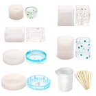 Ashtray Flower Epoxy Resin Silicone Molds Set For Coaster Ashtray Flower Pot Pen Candle Soap Jewelry Holder