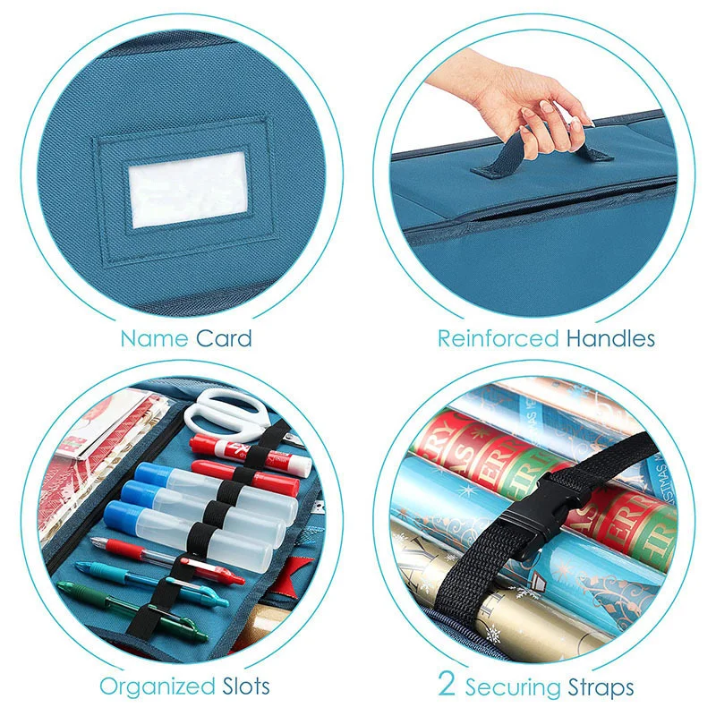 Christmas Gift Wrapping Paper Storage Box Large Capacity Waterproof Christmas Decoration Storage Bag manufacture