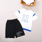 Children's Summer Children'S Clothing Sets 2Pcs Kids Design Cartoons Baby Boy T-Shirt Sets