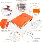GuangAo Custom PU Leather Cover Logo Printable Page Design Weekly Daily Vertical Fitness Food Reading Business Planner