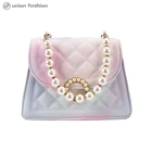 Evening Handbags New Arrive Buckle Decoration Pink Pearl Colorful Evening Handbags Crossbody Jelly Bag