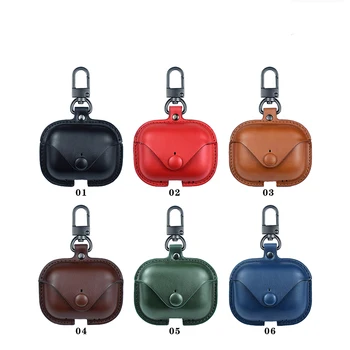 Premium PU leather TWS earphone protector case with hook for Airpods pro 2 case