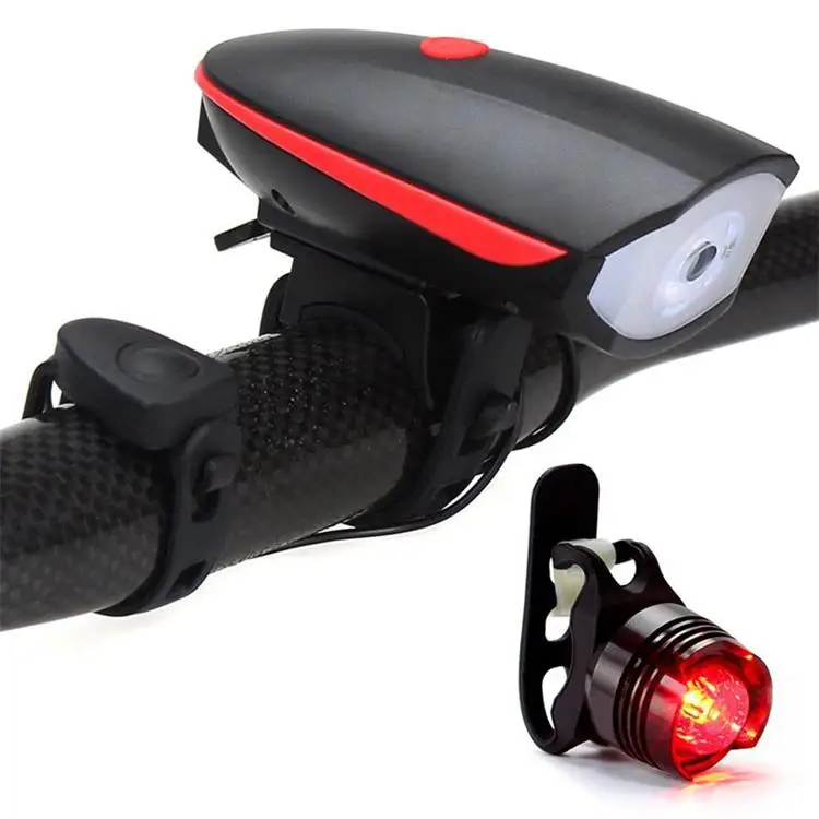 Horn USB Rechargeable LED Bicycle Headlight Bike Head Light Front Lamp Cycling 