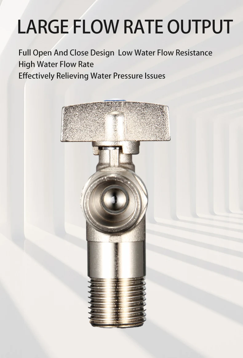 Factory Wholesale Brass Ball Core Large Flow Angle Valve Bathroom Faucet Water Control Angle Valve Cut-Off Seat Valves supplier