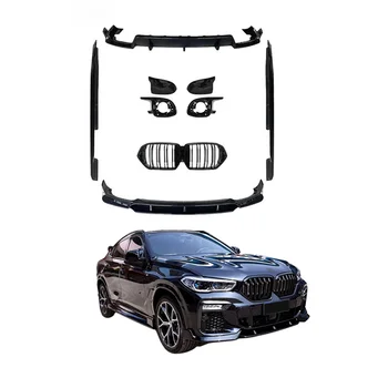 Body Kit Gloss Modified To Black Knight Body Kits Front Bumper Lip Splitter Side Skirts For Bmw 2020 BMW X6 G06